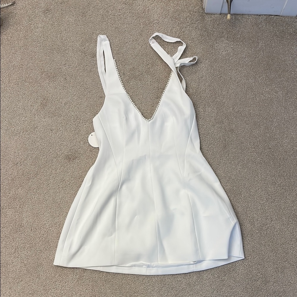 Oh Polly Clothing Peyton Pearl Detail Mini Dress